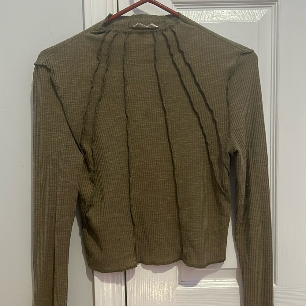 Dry goods long sleeve faux boning shirt